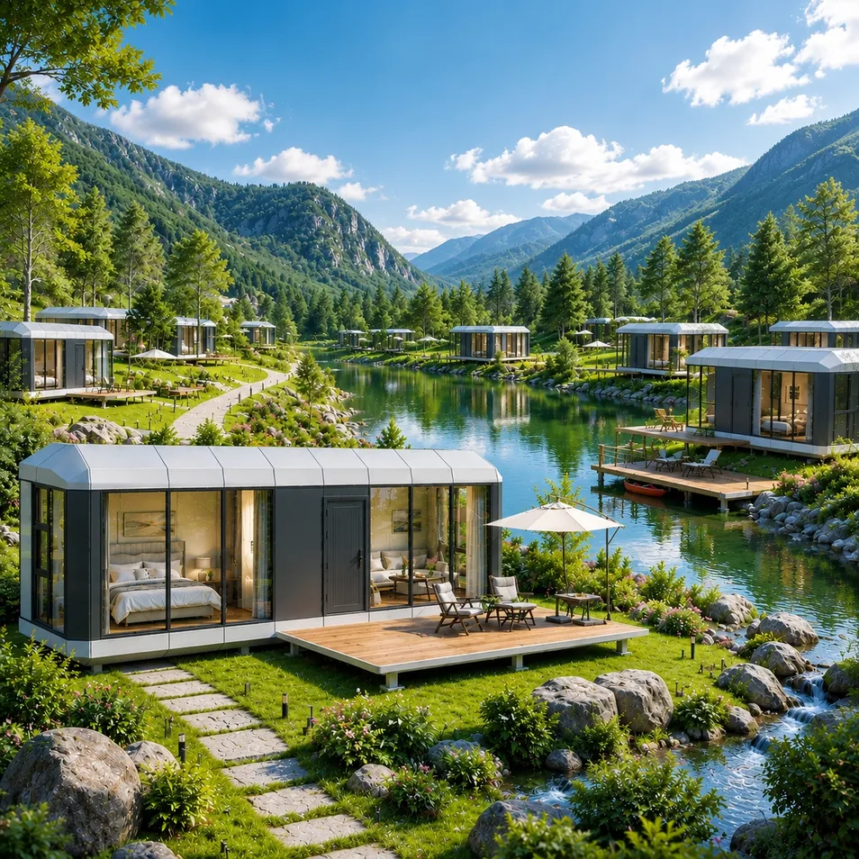 Pequeñas casas residenciales prefabricadas modulares expandibles de cápsula inteligentes y ecológicas
