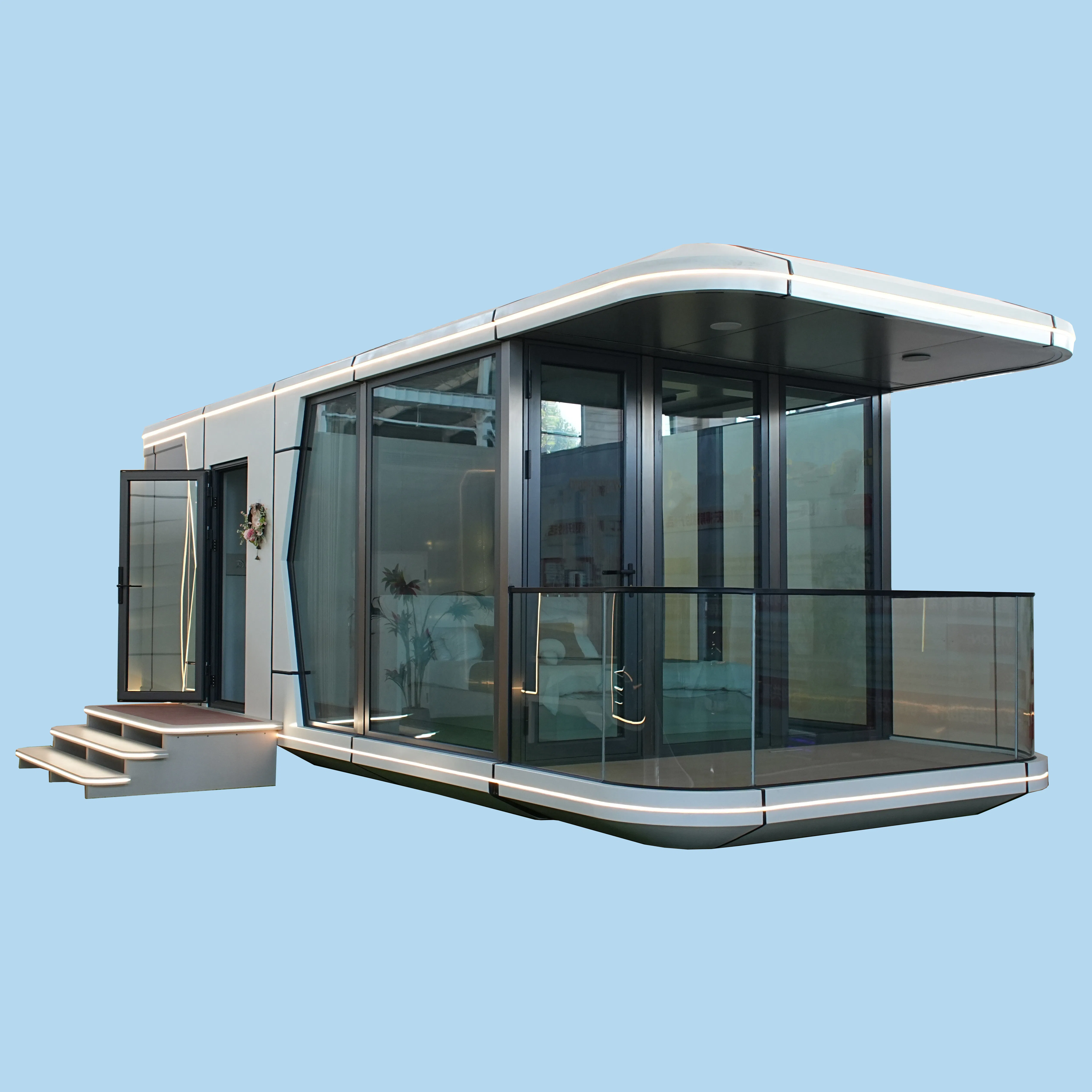 Casa Contenedor Expandible de Lujo con Cocina y Baño, Espacio Residencial Moderno Integrado, Cápsula Escénica para Actividades, Campamento con Hogar Inteligente, Precio de Fábrica Personalizado