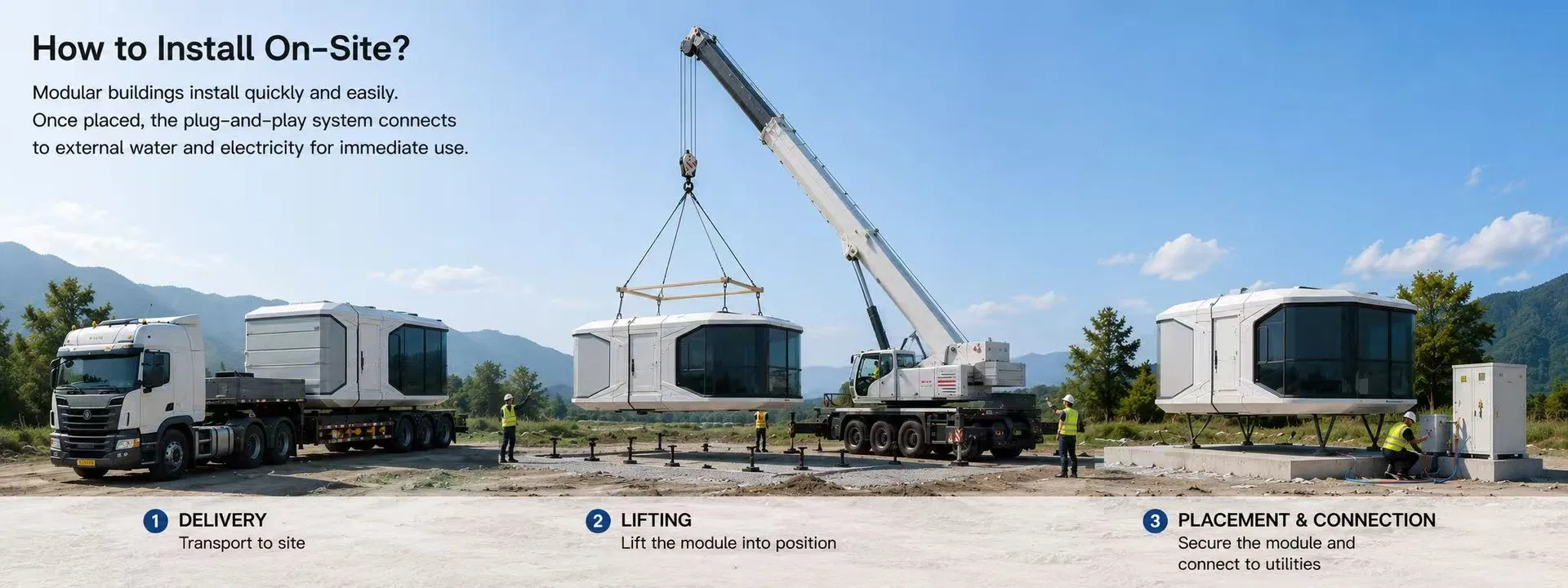 Pequeñas casas residenciales prefabricadas modulares expandibles de cápsula inteligentes y ecológicas
