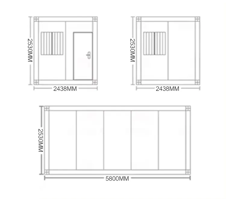 Oficina móvil modular plegable prefabricada de contenedor potable