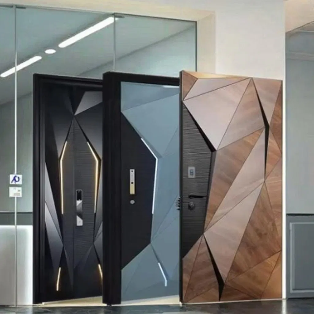باب فاخر حديث جديد 3D مصمم بشكل رائع مضاد للسرقة مقاوم للماء مصنوع من سبائك الألمنيوم المدرعة لمدخل فيلا أو منزل