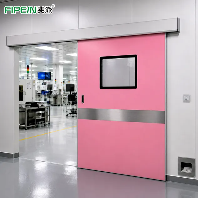 40mm Aluminum Honeycomb Sliding Hermetic Door for Operating Room with Double Glazing
