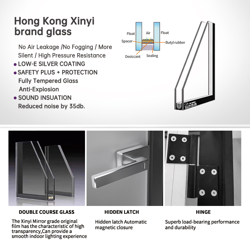 باب شاشة hinged من الألمنيوم المعزول الصوت مع عزل موثوق