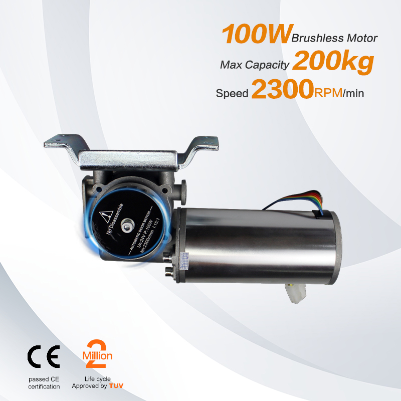 200kg كهربائي تجاري من الألمنيوم بدون إطار 24V باب مزود بحساس حركة Hh200b باب زجاجي منزلق تلقائي ذو ورقة واحدة داخلية