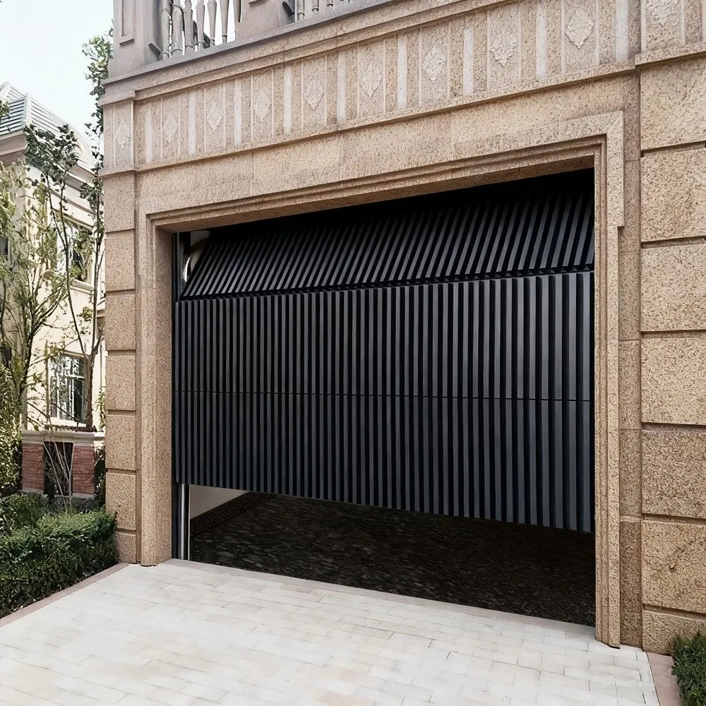 باب جراج حديث بأبعاد مخصصة من الألمنيوم للمنازل الفاخرة المصممة معمارياً