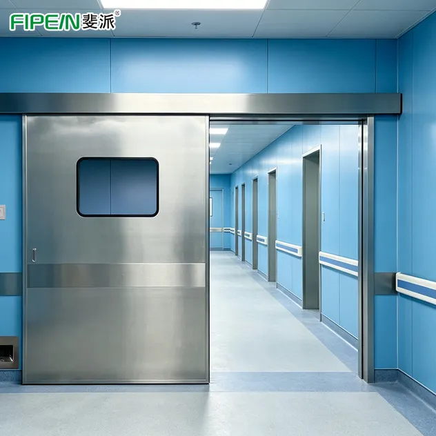40mm Aluminum Honeycomb Sliding Hermetic Door for Operating Room with Double Glazing