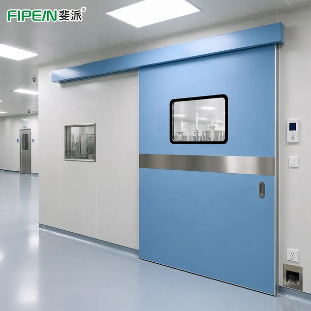 40mm Aluminum Honeycomb Sliding Hermetic Door for Operating Room with Double Glazing