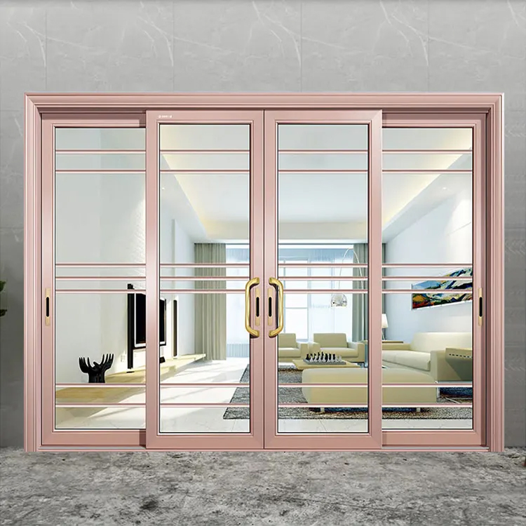 تصميم باب شاشة البعوض من الألمنيوم الحديث مع زجاج عازل للحرارة وأبواب انزلاقية من الألمنيوم مخصصة