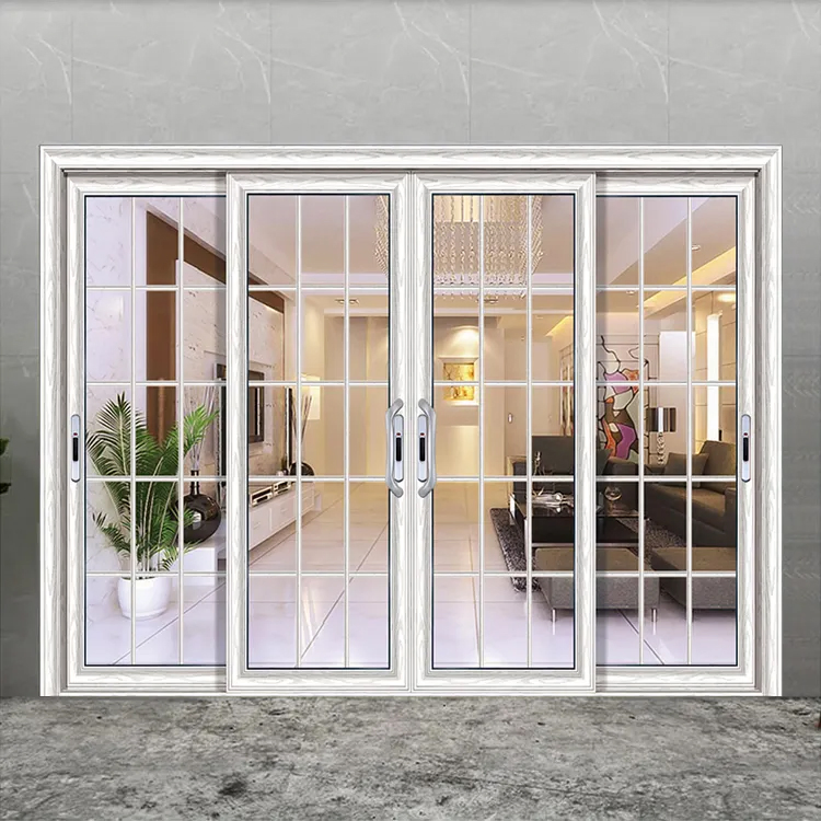 تصميم باب شاشة البعوض من الألمنيوم الحديث مع زجاج عازل للحرارة وأبواب انزلاقية من الألمنيوم مخصصة