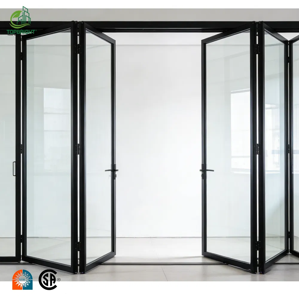 5% أبواب ألومنيوم قابلة للطي مع زجاج مزدوج للمنزل