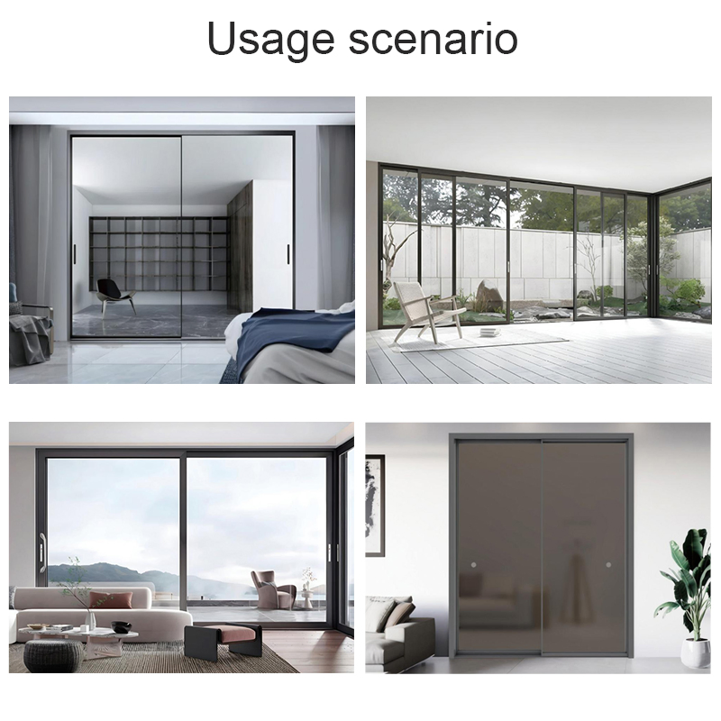باب زجاجي منزلق من الألمنيوم المعاصر مع عزل حراري وإطار موفر للطاقة وتصميم حديث بسيط