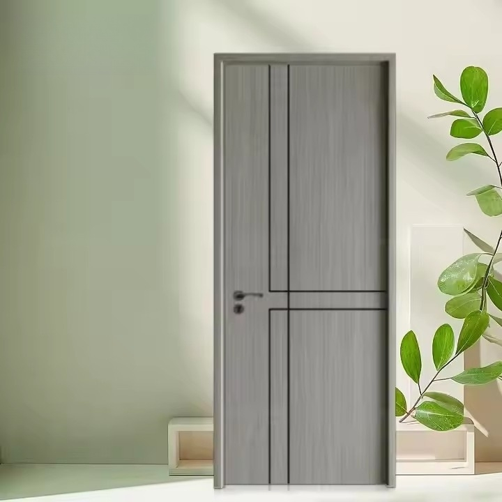 أبواب خشبية سرية داخلية من الخشب والبلاستيك والزجاج والألمنيوم والصلب مخفية ومعلقة مسبقًا بإطارات للمنازل 8 MDF PVC فرنسية حديثة