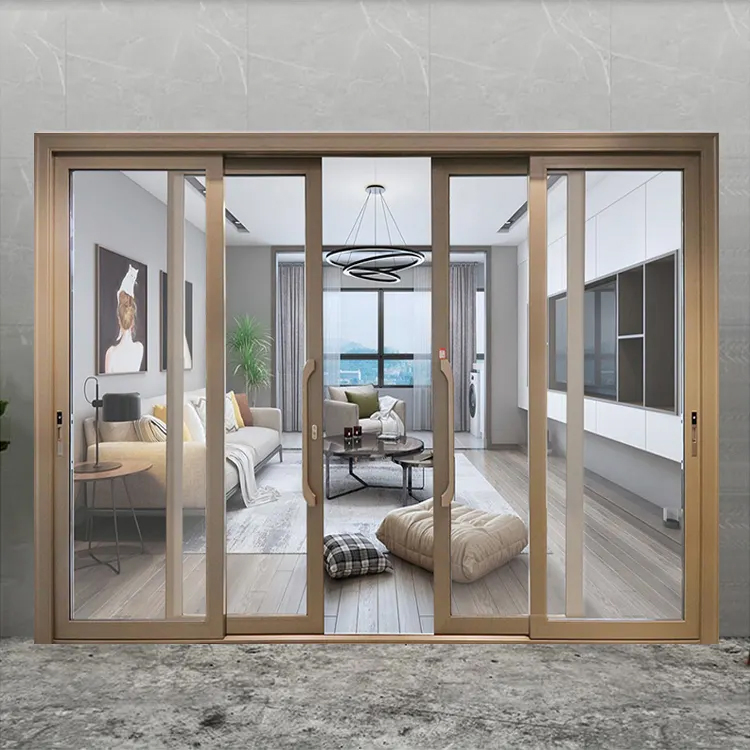 تصميم باب شاشة البعوض من الألمنيوم الحديث مع زجاج عازل للحرارة وأبواب انزلاقية من الألمنيوم مخصصة