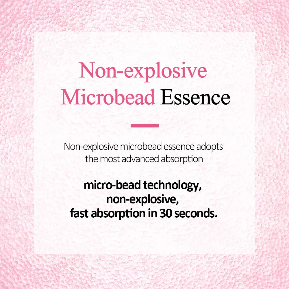 Esencia de microperlas de lujo no explosiva para mujeres, suero facial anti-envejecimiento y aclarador de rosa