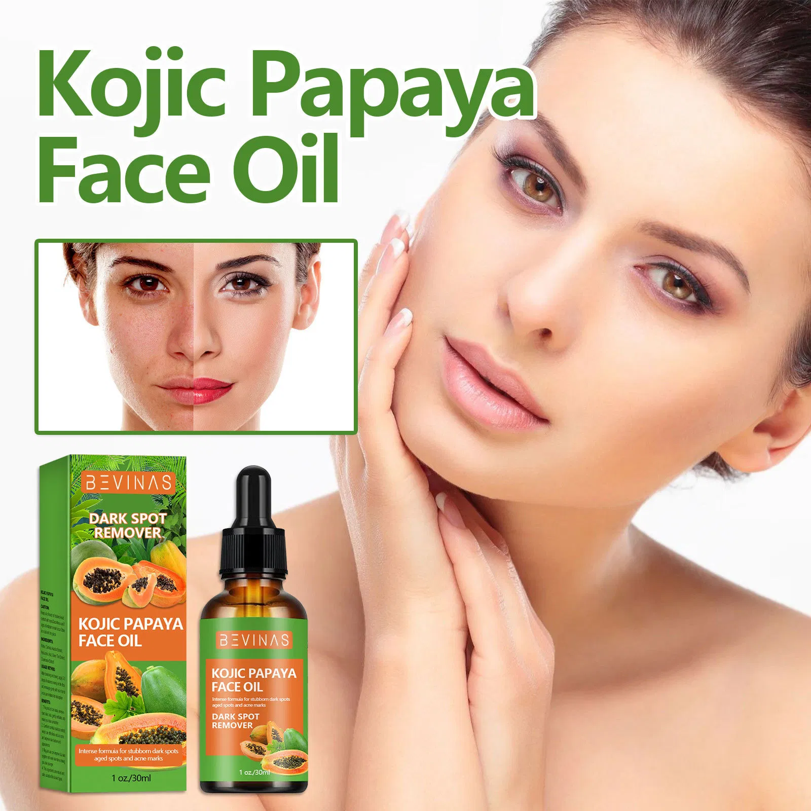 Suero facial de papaya y ácido de frutas, hidratante profundo, nutritivo, humectante y iluminador