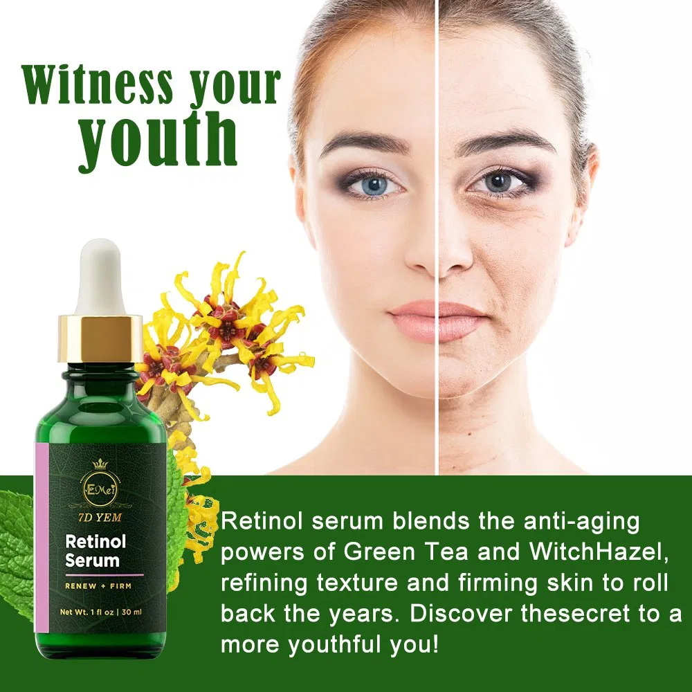 Suero de Cuidado de la Piel Anti-Envejecimiento Blanqueador con Vitamina C y Retinol, Suero Hidratante para el Rostro con Ácido Hialurónico, Suero Nutritivo