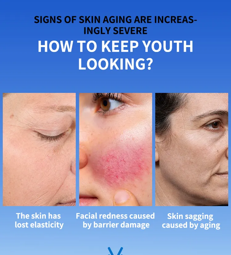 Reduce el enrojecimiento, líneas finas, suero facial de péptidos de cobre azul para piel sensible