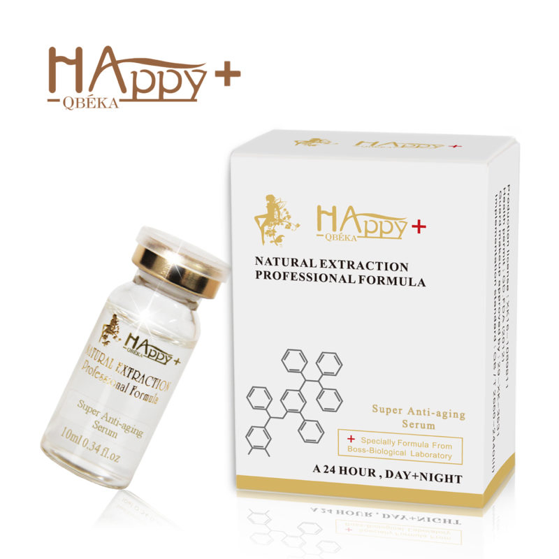 Productos de cuidado de la piel Qbeka Happy+ disponibles de OEM, suero bio super anti envejecimiento para uso diario, suero antiarrugas, suero anti envejecimiento de astaxantina