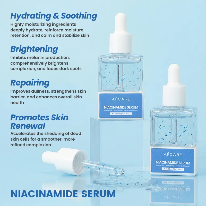 Suero iluminador de niacinamida personalizado de OEM, hidratante, reparador de la barrera cutánea