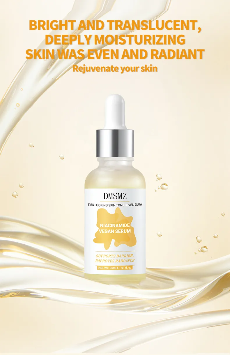 Suero facial hidratante blanqueador reafirmante con niacinamida para el envejecimiento y arrugas