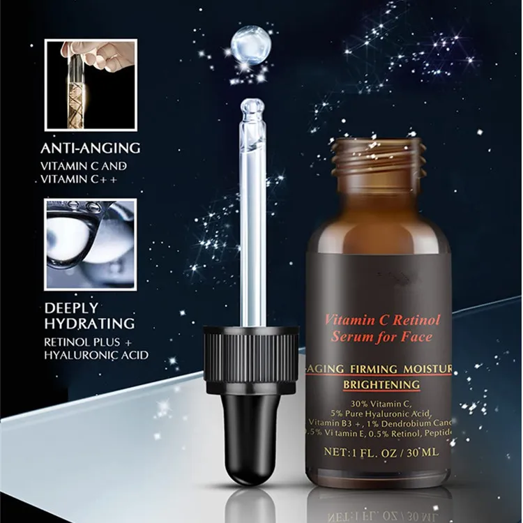 Suero de Vitamina C Hidratante Iluminador Cuidado Facial con Ácido Hialurónico