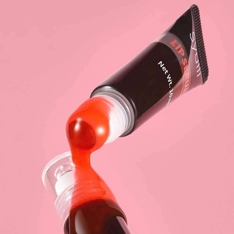 Aceite labial hidratante y humectante de fresa personalizada con rodillo, suero labial tintado