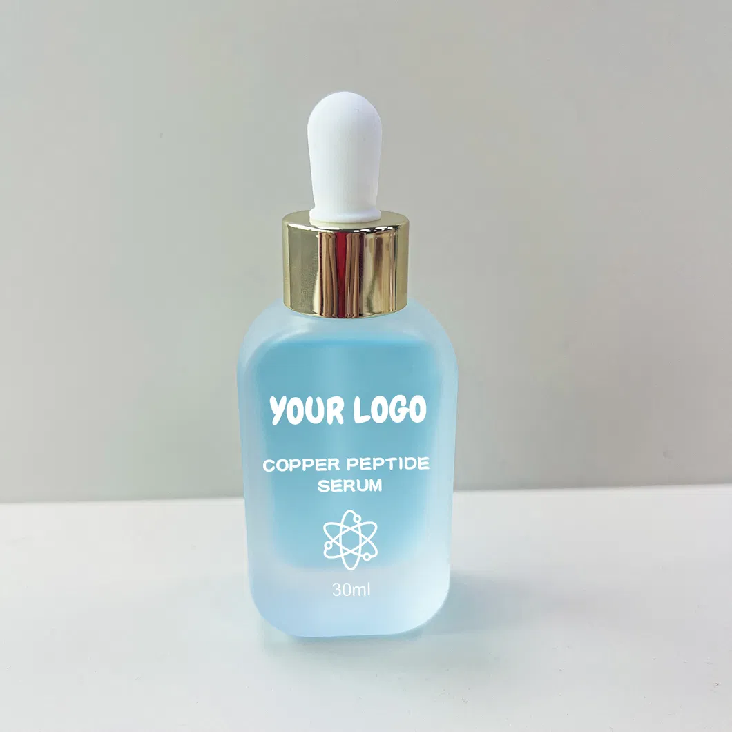 Suero de péptidos de cobre de marca privada para el rostro con ácido hialurónico reduce líneas finas y arrugas, aporta volumen y colágeno, esencia para el cuidado de la piel