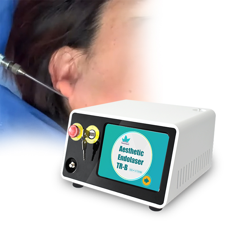 Cirugía Plástica Láser de Fibra para Lifting Facial 980nm 1470nm 47W Lipólisis Máquina de Elevación Endoláser