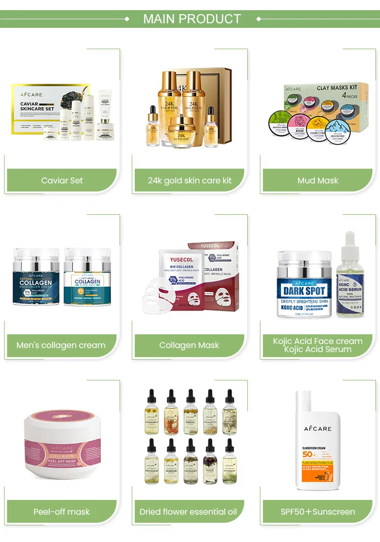 Principales productos de cuidado facial
