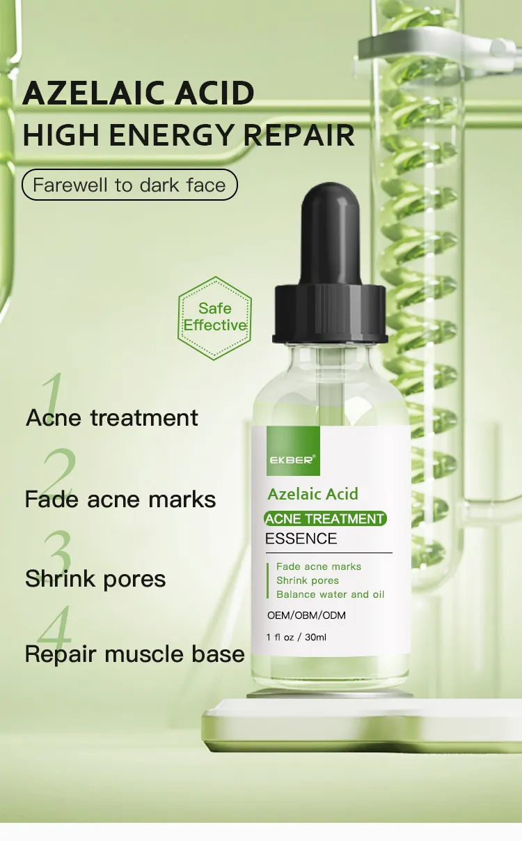 Suero Facial Exfoliante Anti Acné de Marca Privada 30ml Tratamiento Removedor Reparador de Piel Suero de Ácido Azelaico