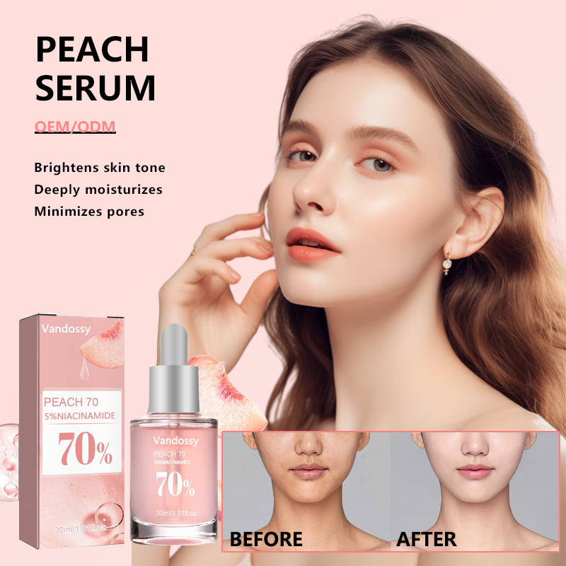 Sérum Facial Hidratante Antienvejecimiento Iluminador de Niacinamida de Durazno 30ml Marca Privada