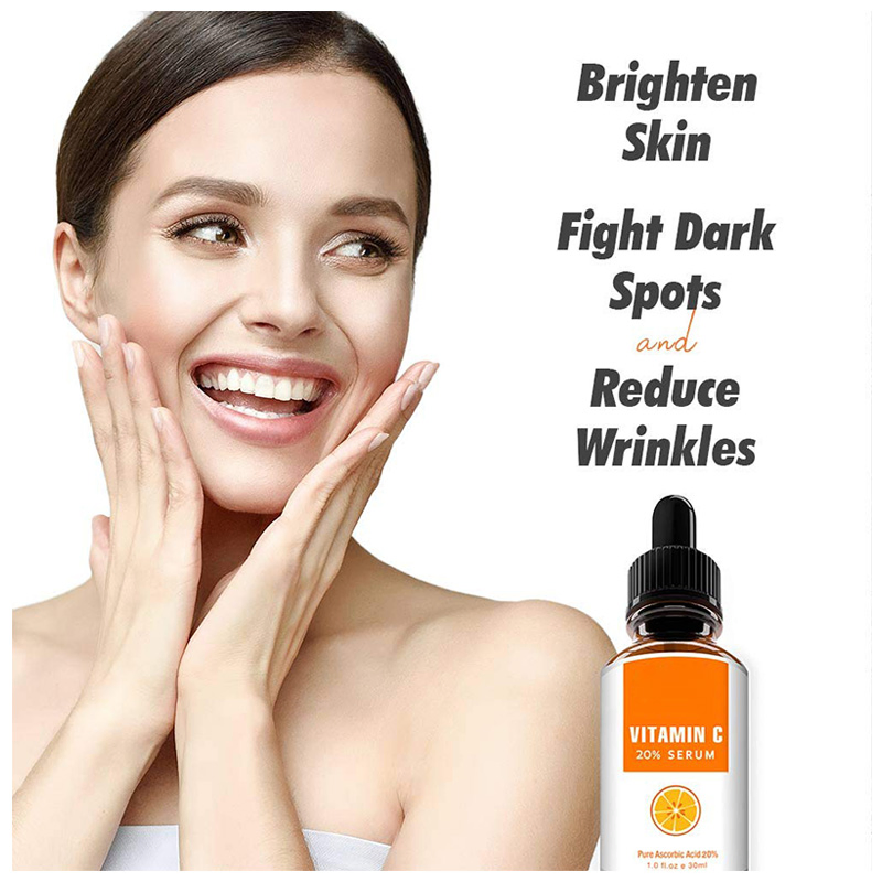 Suero Facial Aclarador Iluminador de Vitamina C Orgánica Pura 20%