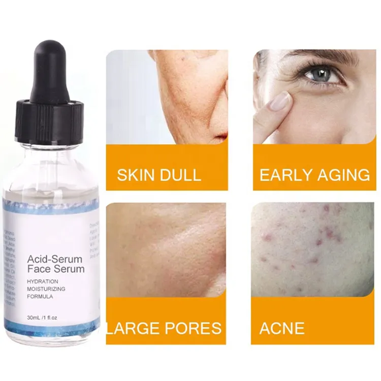 Suero facial natural orgánico antienvejecimiento de colágeno con ácido hialurónico