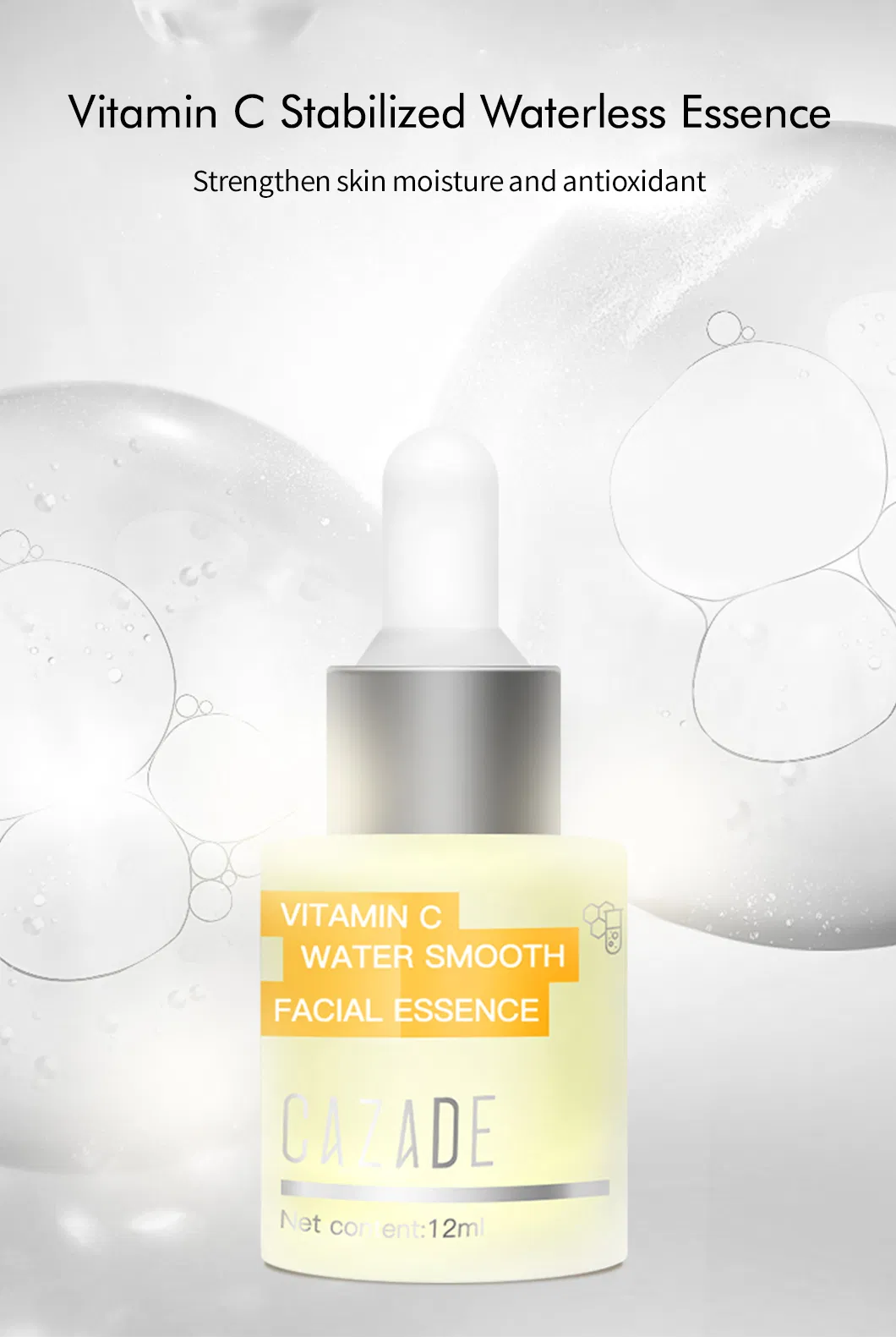 Suero facial cosmético de vitamina C OEM/ODM reparador, iluminador, hidratante y con protección solar