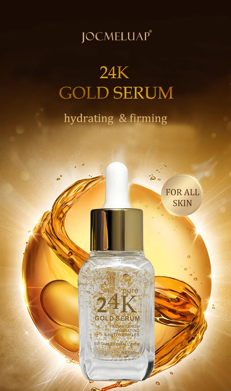 Suero Facial de Oro Personalizado Premium Reduce Líneas Finas Ilumina la Piel Antienvejecimiento Arrugas Colágeno 24K