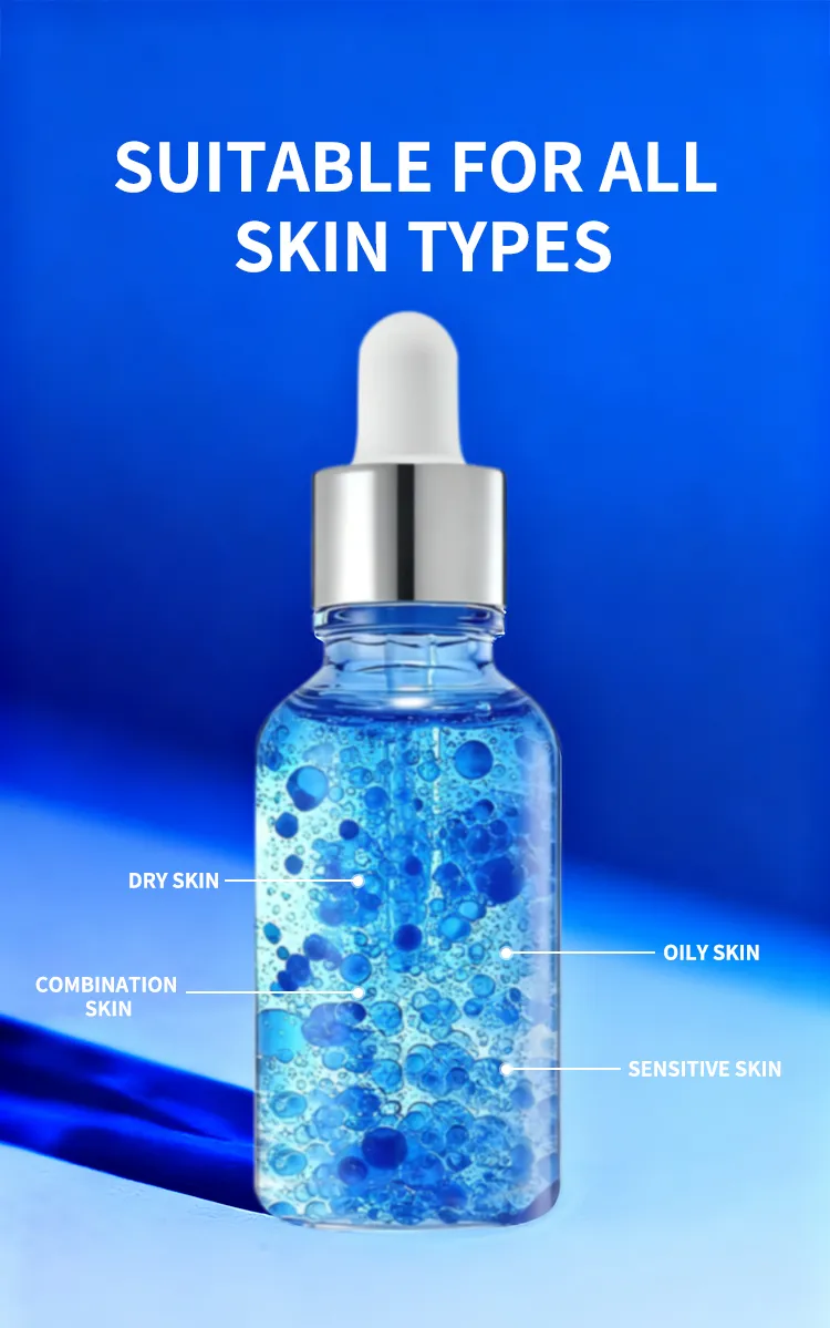 Reduce el enrojecimiento, líneas finas, suero facial de péptidos de cobre azul para piel sensible
