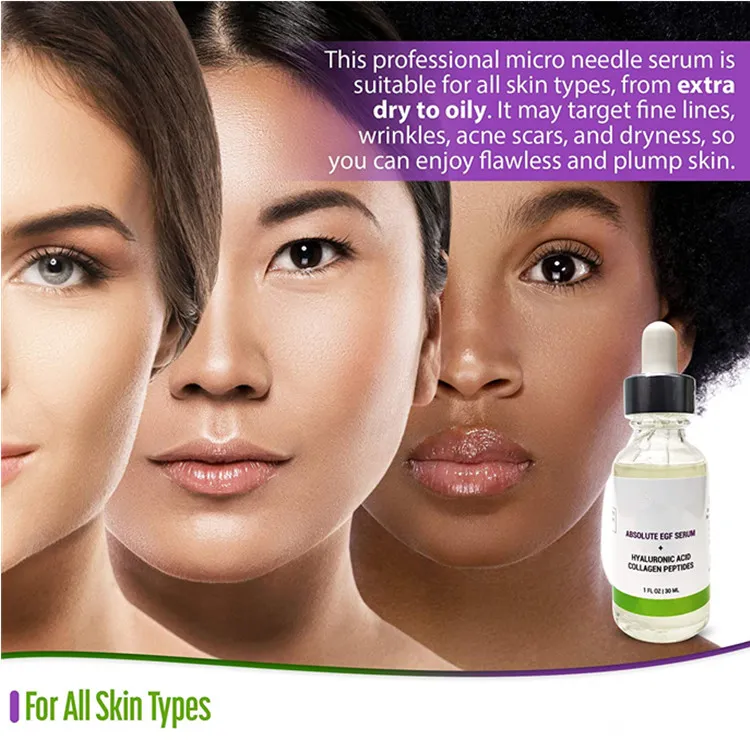 Suero de Microneedling Premium OEM/ODM con Péptidos de Colágeno y Suero EGF