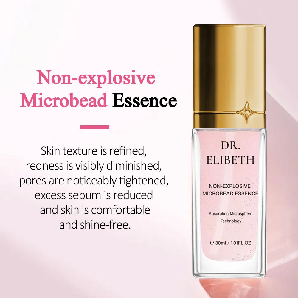 Esencia de microperlas de lujo no explosiva para mujeres, suero facial anti-envejecimiento y aclarador de rosa