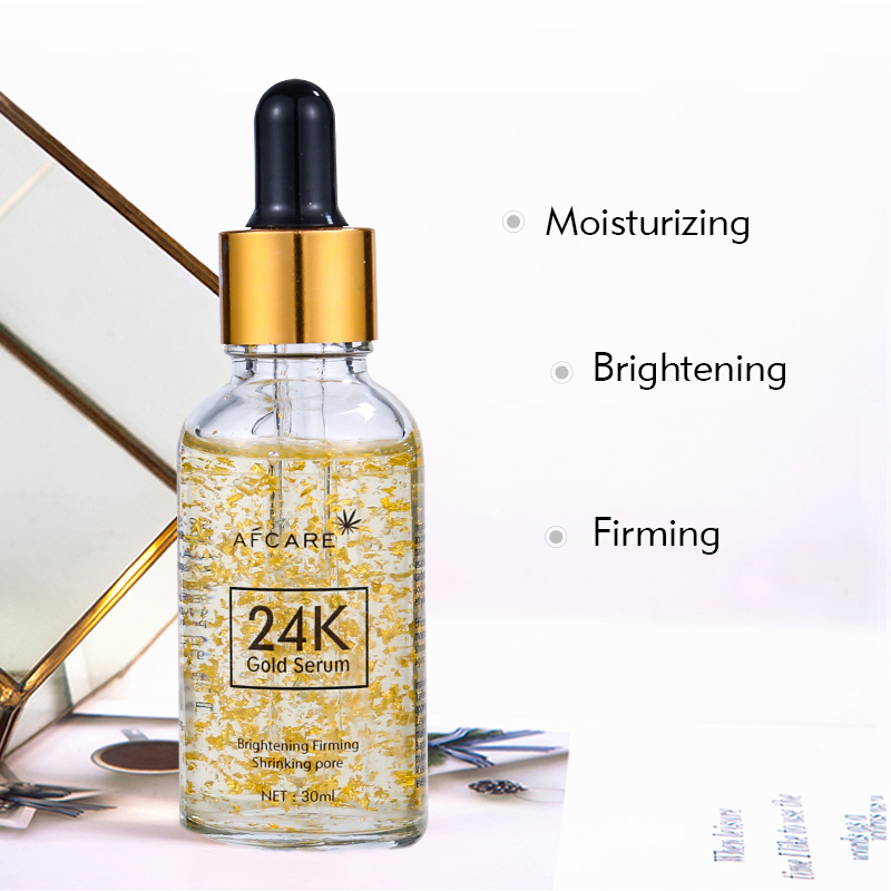 Etiqueta Privada de OEM 30ml Cuidado de la Piel Coreano Orgánico con Ácido Hialurónico Anti Envejecimiento Péptido 24K Suero Facial de Oro Rosa Suero Facial de Tres Aceites