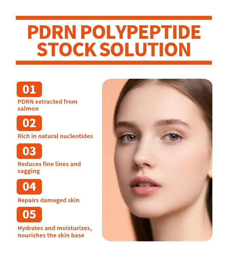 Suero facial reparador hidratante iluminador anti opaco de péptidos de salmón Pdrn rosa