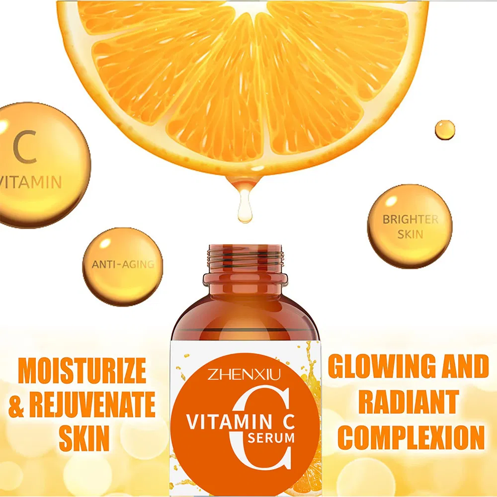 Suero facial hidratante de vitamina C de alta calidad, reduce las líneas finas y ilumina la piel de forma natural, antiarrugas
