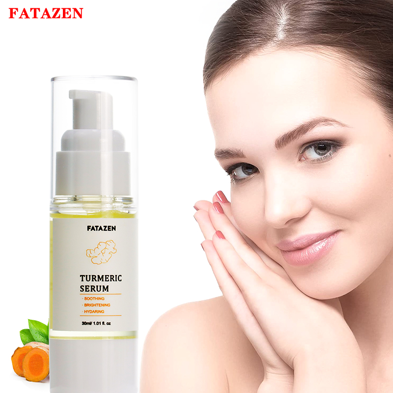 Suero facial iluminador de cúrcuma natural para el cuidado de la piel, suero facial blanqueador de vitamina C