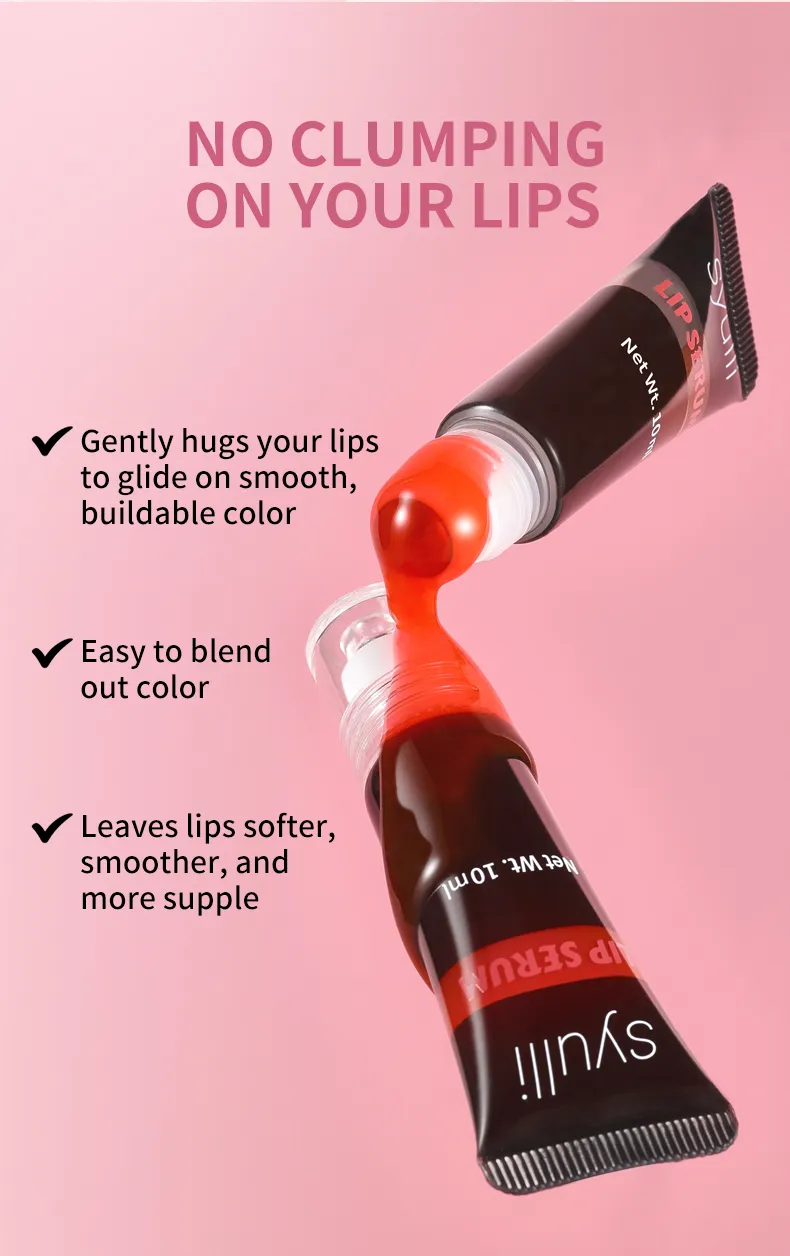 Aceite labial hidratante y humectante de fresa personalizada con rodillo, suero labial tintado