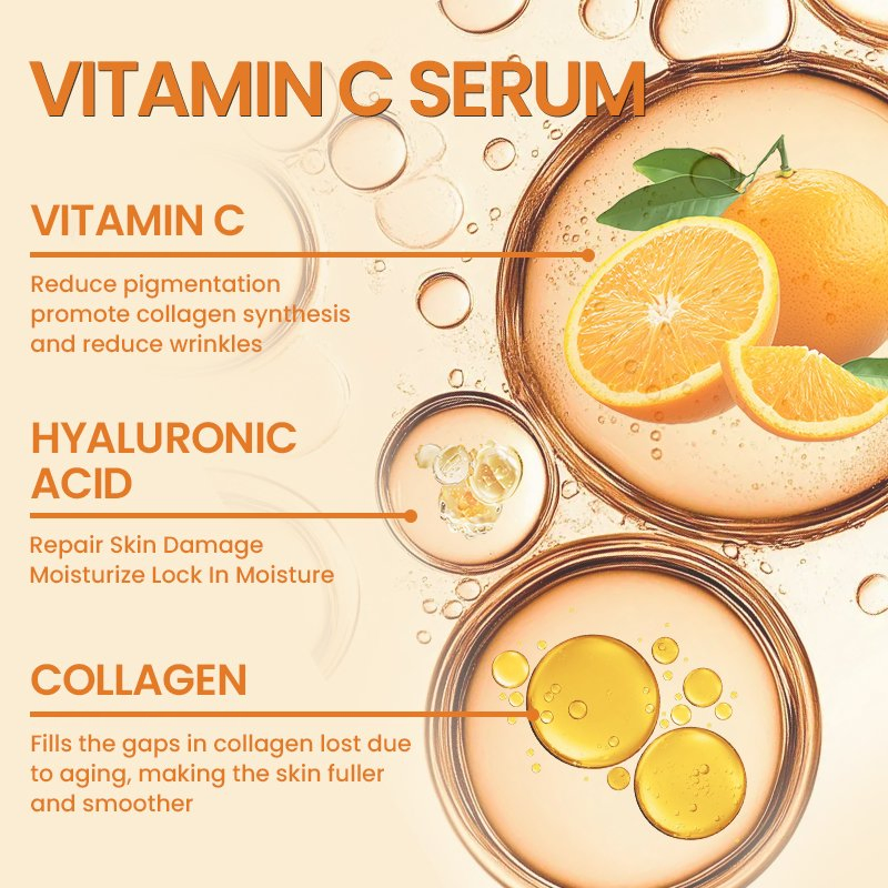 Suero Mágico de Vitamina C Rafcare 30ml Suero Facial Iluminador Suero Hidratante Antienvejecimiento Reducción de Arrugas Reparación de Manchas Oscuras para el Cuerpo