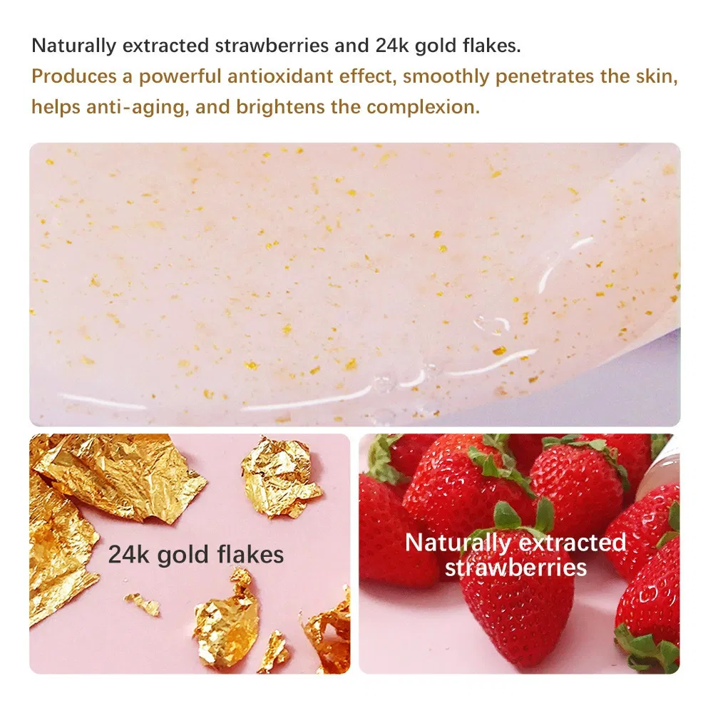 24K Suero Facial Nutritivo Hidratante Calmante Iluminador Reparador de Fresa