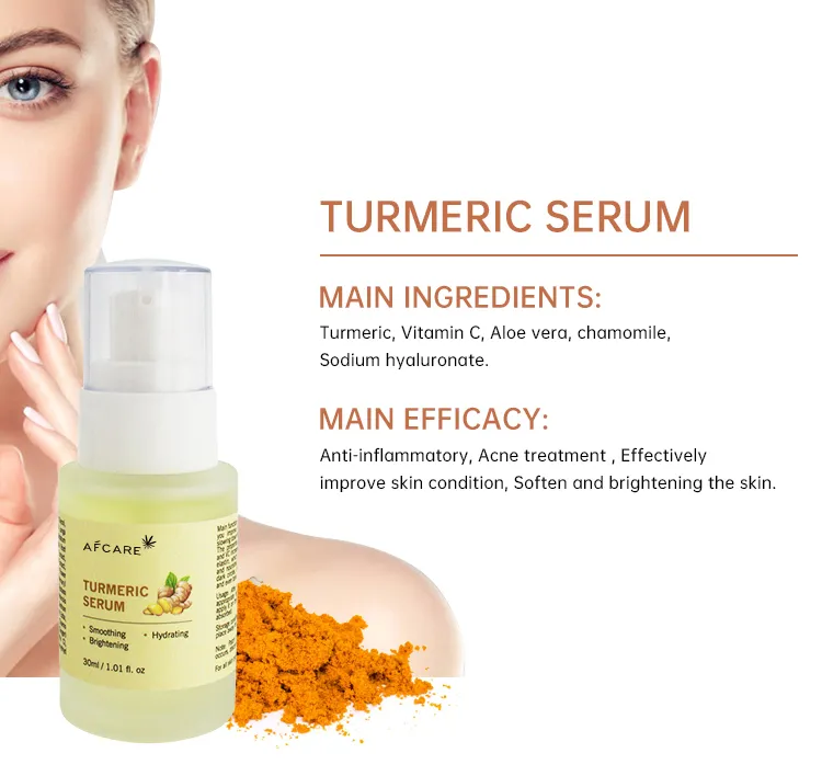 Suero Facial Blanqueador y Aclarador de Cúrcuma con Retinol y Ácido Hialurónico