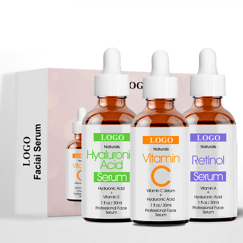 Conjunto de esencia hidratante de vitamina C y retinol con ácido hialurónico, suero facial antienvejecimiento y blanqueador, conjunto de cuidado de la piel