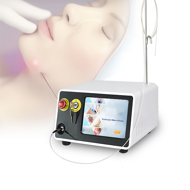 Láser de Clase IV 980nm+1470nm Dispositivo de Liposucción Facial Máquina de Lipólisis Láser para Adelgazamiento