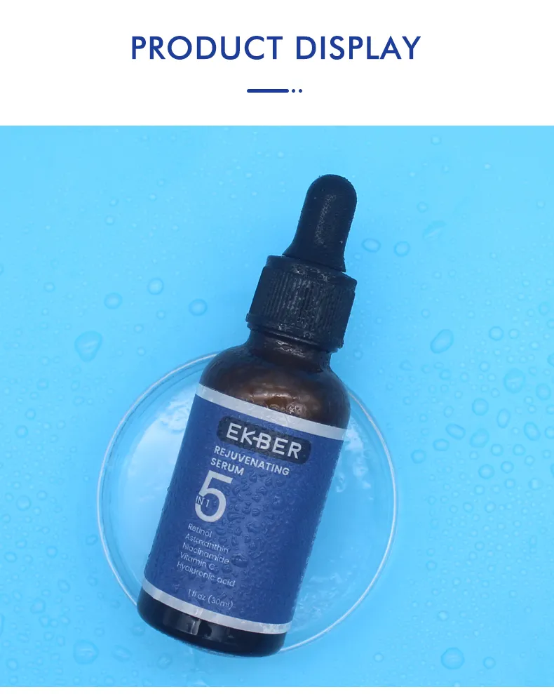Suero para el cuidado de la piel de venta caliente Retinol Niacinamida Vitamina C Ácido Hialurónico Antienvejecimiento Alisante Reafirmante de la piel 5 en 1 Suero
