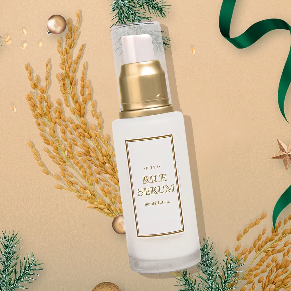 Conjunto de Cuidado de la Piel de Arroz Natural Personalizado Crema Aclaradora Facial Tónico Facial Suero Facial Antienvejecimiento Conjunto de Cuidado Personal de la Piel